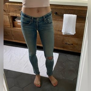 Rag & Bone zipper Capri cropped jean, size 25